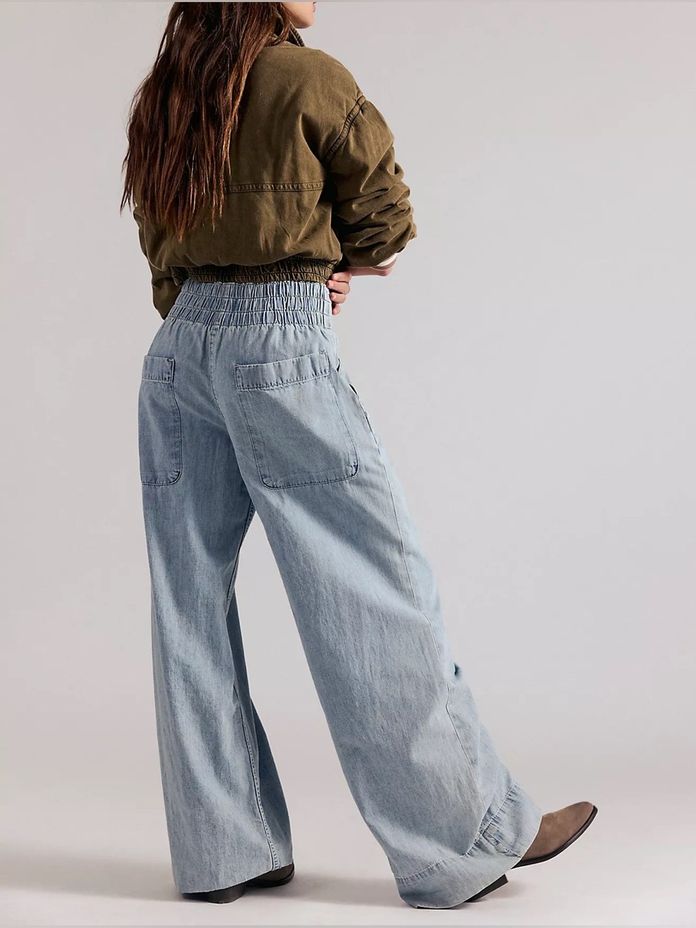 Free People We The Free Breezy Denim Pull-On Jeans - Picture 3 of 5